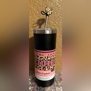 Juicy Couture Black and Pink Leopard Tumbler